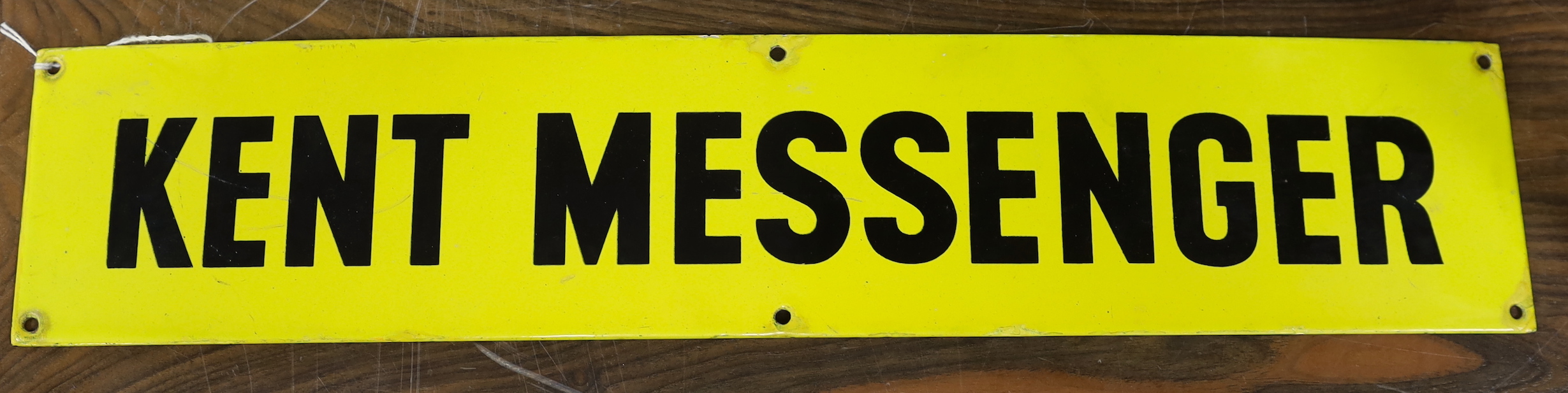 An enamel ‘Kent Messenger’ advertising sign, 50 x 10cm